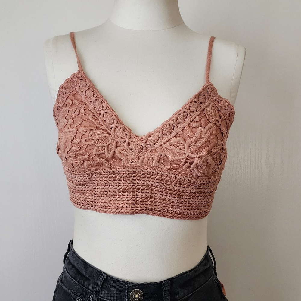 Aeropostale Orange Lace Crop Top